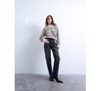 Topshop - Runway - Jeans dritti nero slavato a vita medio alta W34