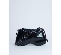 Topshop - Sarah - Borsa da spalla nera con cuciture a sopraggitto-Nero One Size