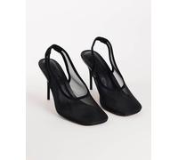Topshop scarpa slingback in mesh con tacco a freccia nera-Nero 37