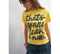 Topshop - T-shirt gialla con scritta "That's Gonna Leave A Mark"-Giallo M