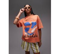 Topshop - T-shirt oversize arancione con stampa di Matisse S