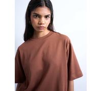 Topshop - T-shirt premium basic a maniche corte marrone L