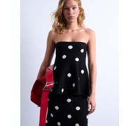 Topshop - Top in maglia compatta a pois in coordinato-Multicolore M