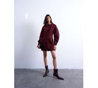 Topshop - Vestito cocoon corto strutturato color port royale-Rosso 48