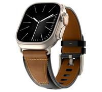 TOPsic Cinturino per Apple Watch Ultra 2 49mm, Bracciale di Ricambio Classico in Pelle Patchwork Bicolore Nero + Marrone, Montaggio Rapido, Adatta Polsi da 150-240 mm