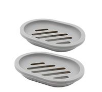 Topsky 2-pack portasapone, porta sapone, porta saponetta, facile da pulire, asciugare(grigio)