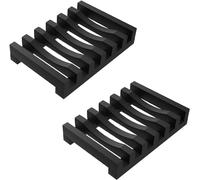 Topsky Confezione da 2 portasapone in silicone con porta sapone autosvuotante per cucina, doccia, bagno, colore nero