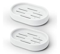 Topsky Confezione da 2 portasapone, porta sapone, salva-sapone, portasapone e spugna per il lavello in cucina e in bagno(bianco)