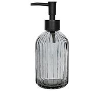 Topsky Dispenser sapone in vetro da 400 ml, per cucina, bagno, pompa in vetro trasparenti e plastica, per detersivo per piatti, sapone liquido (grigio)