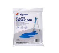 TopSoon Protezione antipolvere decorativa in plastica spessa resistente, extra large, 3,7 x 7,6 m, trasparente, impermeabile, protezione antipolvere per vernice e fogli di plastica impermeabili per