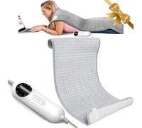 TOPSOSO - Cuscinetto riscaldante elettrico, 50,8 x 101,6 cm, extra large, per alleviare il dolore alla schiena, 10 impostazioni di calore per crampi, spegnimento automatico, morbido, lavabile