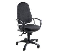 Topstar 9020AG22 Sedia Girevole per Ufficio, con Braccioli, Rivestimento in Tessuto Nero