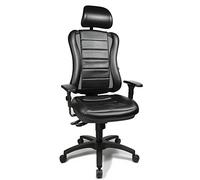 Topstar He30P S100Rx Head Point RS P4 Sedia Girevole per Ufficio, Braccioli Regolabili in Altezza, con Poggiatesta, Rivestimento in Poliuretano Nero