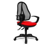 Topstar OP20QG21 Open Point SY Sedia Girevole con Schienale in Rete, Nera/Rossa