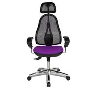 Topstar OP290UG03X Open Point Deluxe Sedia Ufficio Girevole, Schienale in Rete, Nera - Lilla