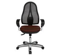 Topstar OP290UG05 Open Point Deluxe Sedia Ufficio Girevole, Schienale in Rete, Nera/Marrone