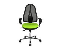Topstar OP290UG05 Open Point Deluxe Sedia Ufficio Girevole, Schienale in Rete, Nera/Verde Mela