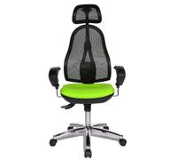 Topstar OP290UG05X Open Point Deluxe Sedia Ufficio Girevole, Schienale in Rete, Nera - Verde Mela