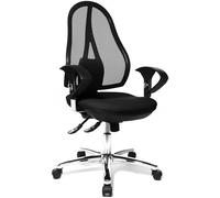 Topstar OP290UG20 Open Point Deluxe Sedia Ufficio Girevole, Schienale in Rete, Nero, plastica