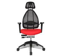Topstar OPB0TL51 Open Art 2013 Sedia Girevole, Schienale in Rete con Poggiatesta , Rosso - Nero