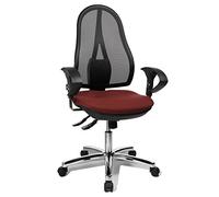 Topstar Open Point SY Deluxe Sedia Girevole per Ufficio, Braccioli Regolabili in Altezza, Rivestimento in Tessuto Bordeaux Red