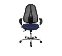 Topstar Open Point SY Deluxe Sedia Girevole per Ufficio, Braccioli Regolabili in Altezza, Rivestimento in Tessuto Blu