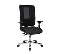 Topstar Open X (N) - Sedia da ufficio cromata con braccioli regolabili in altezza, colore: Nero