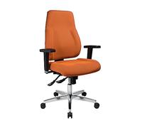 Topstar PI99GBC4 P91 Sedia Girevole per Ufficio, Braccioli Regolabili in Altezza, Rivestimento in Tessuto Arancia