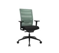 TOPSTAR | Sedia girevole da ufficio AirWork | con braccioli | meccanismo sincronizzato | nero, verde menta