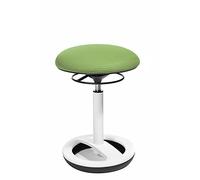 Topstar Sitness High Bob Sgabello, Fitness, Piede Anello in Alluminio Verniciato Bianco, Rivestimento in Tessuto, Verde, Altezza Regolabile 49-70 cm