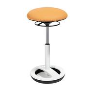 Topstar SU53BR9 Sitness High Bob Sgabello, Piede Anello in Alluminio Verniciato Bianco, Rivestimento in Tessuto Giallo