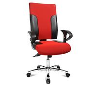Topstar TF29US100, Sedia giravole da ufficio Two 20 Deluxe con braccioli ad altezza regolabile U2 OPA, rivestimento in tessuto, Rosso (Rot)