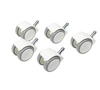 Topstar Set di 5 rotelle per sedia da ufficio con pavimento duro Topstar Rotolo S'Neaker diametro 50 mm/dimensione penna 10 mm bianco/grigio, in plastica