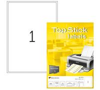 TopStick Etichette multiuso autoadesive, 1 etichetta per foglio A4, 100 fogli, 199,6 x 289,1 mm, 100 etichette, etichette universali vuote, per stampanti laser e inkjet, bianco