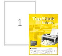 TopStick Etichette multiuso autoadesive, 1 etichetta per foglio A4, 1000 fogli, 199,6 x 289,1 mm, 1000 etichette, etichette universali vuote, per stampanti laser e inkjet, bianco