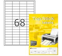 TopStick Etichette multiuso autoadesive, 68 etichette per foglio A4, 100 fogli, 48,5 x 16,9 mm, 6800 etichette, etichette universali vuote, per stampanti laser e inkjet, bianco