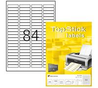 TopStick Etichette multiuso autoadesive, 84 etichette per foglio A4, 1000 fogli, 46 x 11,1 mm, 84000 etichette, etichette universali vuote, per stampanti laser e inkjet, bianco