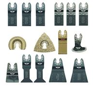 TopsTools 15pcs FAKA15 Attacco rapido Lame multiutensile Lunga durata | Compatibile con DeWalt, Stanley, Black & Decker, Bosch, Fein (Non-StarLock), lame miste tagliano legno, metallo e plastica