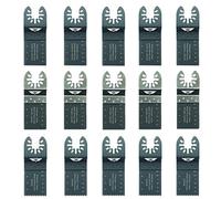 TopsTools 15pcs FAKB15 Attacco rapido Lame multiutensile Lunga durata | Compatibile con DeWalt, Stanley, Black & Decker, Bosch, Fein (Non-StarLock), lame miste tagliano legno, metallo e plastica