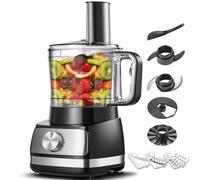 TopStrong Robot da Cucina, 800W Robot da Cucina Multifunzione, 2L Food Processor, 3 velocità Impostazione, con 3 dischi per il taglio a fette, tritatutto, impastatore, frusta,nero