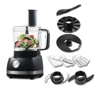 TopStrong Robot da Cucina, 800W Robot da Cucina Multifunzione, 2L Food Processor, 3 velocità Impostazione, con 3 dischi per il taglio a fette, tritatutto, impastatore, frusta,nero