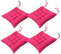 Topstylehouse, 4 cuscinetti morbidi per sedie con cravatte, cuscini per sedia da pranzo, per giardino, patio, cucina, sala da pranzo, (rosa scuro, 45 x 45 cm)