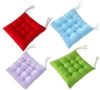 Topstylehouse 4 cuscini morbidi per sedia, con legacci, cuscini per sedia, sala da pranzo, giardino, patio, cucina, sala da pranzo (B, 45 x 45 cm)