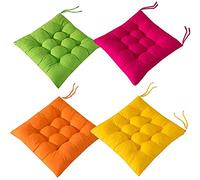Topstylehouse 4 cuscini morbidi per sedia, con legacci, cuscini per sedia, sala da pranzo, giardino, patio, cucina, sala da pranzo (A, 40 x 40 cm)