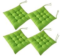 Topstylehouse 4 cuscini morbidi per sedie, con legacci, cuscini per sedie, sala da pranzo, giardino, patio, cucina, sala da pranzo (verde, 45 x 45 cm)