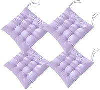 Topstylehouse 4 cuscini morbidi per sedie, con legacci, cuscini per sedie, sala da pranzo, giardino, patio, cucina, sala da pranzo (viola, 40 x 40 cm)