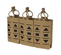 TOPTACPRO Marsupio a tre caricatori Molle Open top Magazine Holder Marsupio tattico per strumenti 500D Nylon(Coyote Brown)