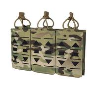 TOPTACPRO Marsupio a tre caricatori Molle Open top Magazine Holder Marsupio tattico per strumenti 500D Nylon(Multi-camo)
