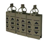 TOPTACPRO Marsupio a tre caricatori Molle Open top Magazine Holder Marsupio tattico per strumenti 500D Nylon(Ranger Green)
