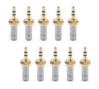 Topteng - 10 mini jack stereo da 3,5 mm, con chiusura a vite, placcati oro, 3,7 mm, per Sennheiser